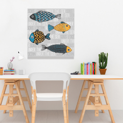 Canvas 24 x 24 - Illustration of nautical fish