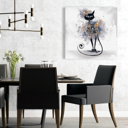 Canvas 24 x 24 - Cartoon black cat