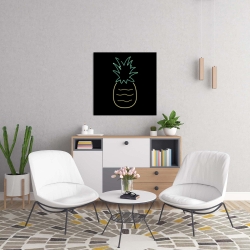 Toile 24 x 24 - Ananas néon