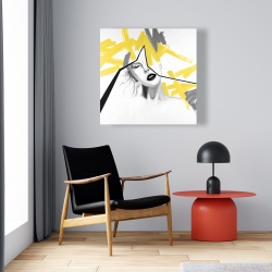 Toile 24 x 24 - Femme au trait jaune