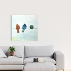 Toile 24 x 24 - Oiseaux abstrait perchés