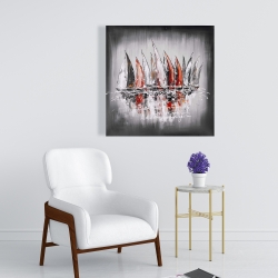 Canvas 24 x 24 - Sailboats with paint splash