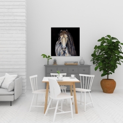Canvas 24 x 24 - Abstract horse with curly mane