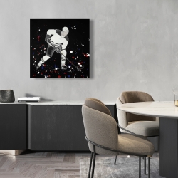 Toile 24 x 24 - Joueur de hockey prêt l'action