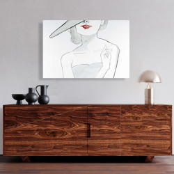 Canvas 24 x 36 - Woman with hat