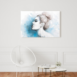 Canvas 24 x 36 - Watercolor abstract girl profile view