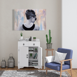 Toile 24 x 36 - Audrey hepburn de style abstrait vue de dos