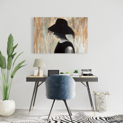 Toile 24 x 36 - Audrey hepburn avec un grand chapeau