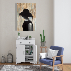 Toile 24 x 36 - Audrey hepburn avec un grand chapeau