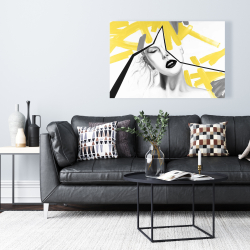 Toile 24 x 36 - Femme au trait jaune