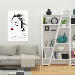 Canvas 24 x 36 - Right side watercolor serenely lady portrait
