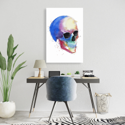 Canvas 24 x 36 - Watercolor colorful skull profile