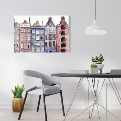 Toile 24 x 36 - Vieilles maisons historiques d'amsterdam