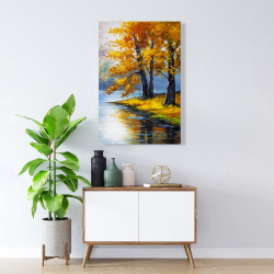 Canvas 24 x 36 - Two trees by the lake