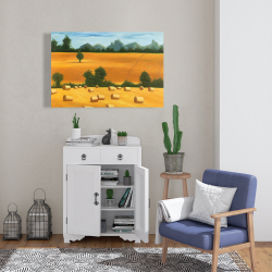 Canvas 24 x 36 - Hay bale fields