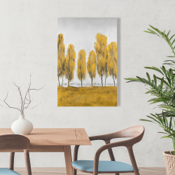 Canvas 24 x 36 - Seven abstract yellow trees
