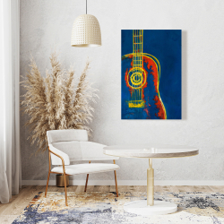 Canvas 24 x 36 - Modern blue abstract guitar