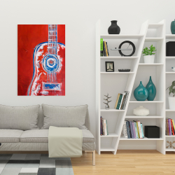 Toile 24 x 36 - Guitare rouge abstraite et moderne