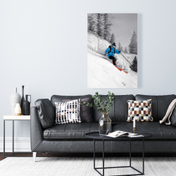 Toile 24 x 36 - Homme skiant dans la montagne 
