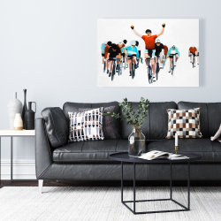 Toile 24 x 36 - Cyclistes à la fin d'une course