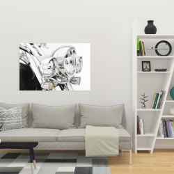 Toile 24 x 36 - Lumière d'une moto