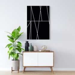 Toile 24 x 36 - Rayures blanches sur fond noir
