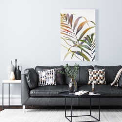 Toile 24 x 36 - Feuilles de palmiers tropicaux à l'aquarelle