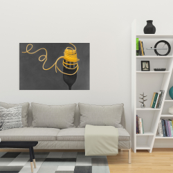 Canvas 24 x 36 - Spaghetti pasta around a fork