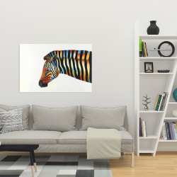 Canvas 24 x 36 - Colorful zebra