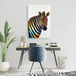 Canvas 24 x 36 - Colorful profile view of a zebra