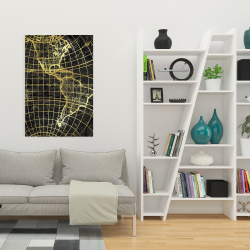 Canvas 24 x 36 - Black and marine world map globe