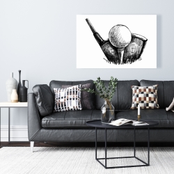 Canvas 24 x 36 - Golf ball black and white