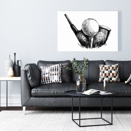Golf ball black and white