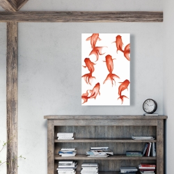 Toile 24 x 36 - Petits poissons rouge