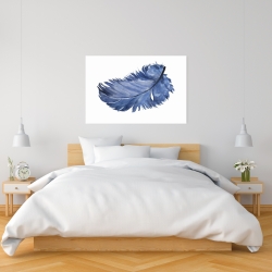 Canvas 24 x 36 - Watercolor blue feather