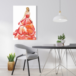 Canvas 24 x 36 - Beautiful red prom dress