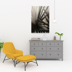 Canvas 24 x 36 - Grayscale tropical plants