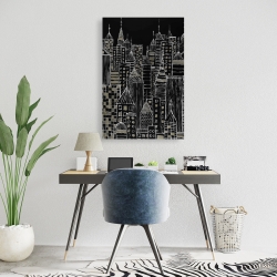 Canvas 24 x 36 - Illustrative city towers