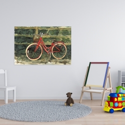 Toile 24 x 36 - Randonnée dans les bois en bicyclette