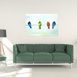 Toile 24 x 36 - Oiseaux abstrait perchés