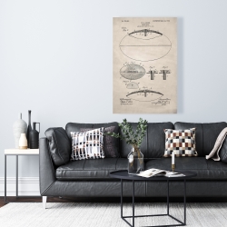 Toile 24 x 36 - Schéma beige d'un ballon de football