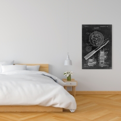 Toile 24 x 36 - Schéma noir d'un moulinet de pêche