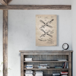 Canvas 24 x 36 - Beige blueprint of a fish lure