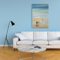 Canvas 24 x 36 - Children at the beach