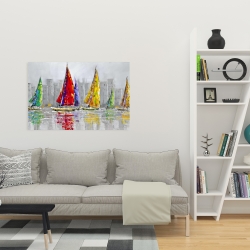 Canvas 24 x 36 - Sailboats in the wind