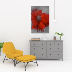 Toile 24 x 36 - Fleur rouge dans le vent