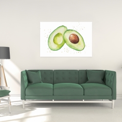 Canvas 24 x 36 - Watercolor open avocado