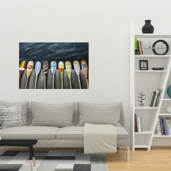 Toile 24 x 36 - Pagaies colorées sur le quai