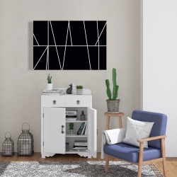 Toile 24 x 36 - Rayures blanches sur fond noir