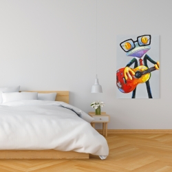 Toile 24 x 36 - Drôle de grenouille à la guitare